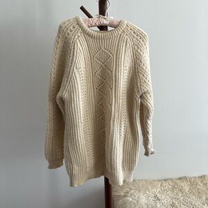 Cozy Vintage Irish Wool Cable Knit Sweater